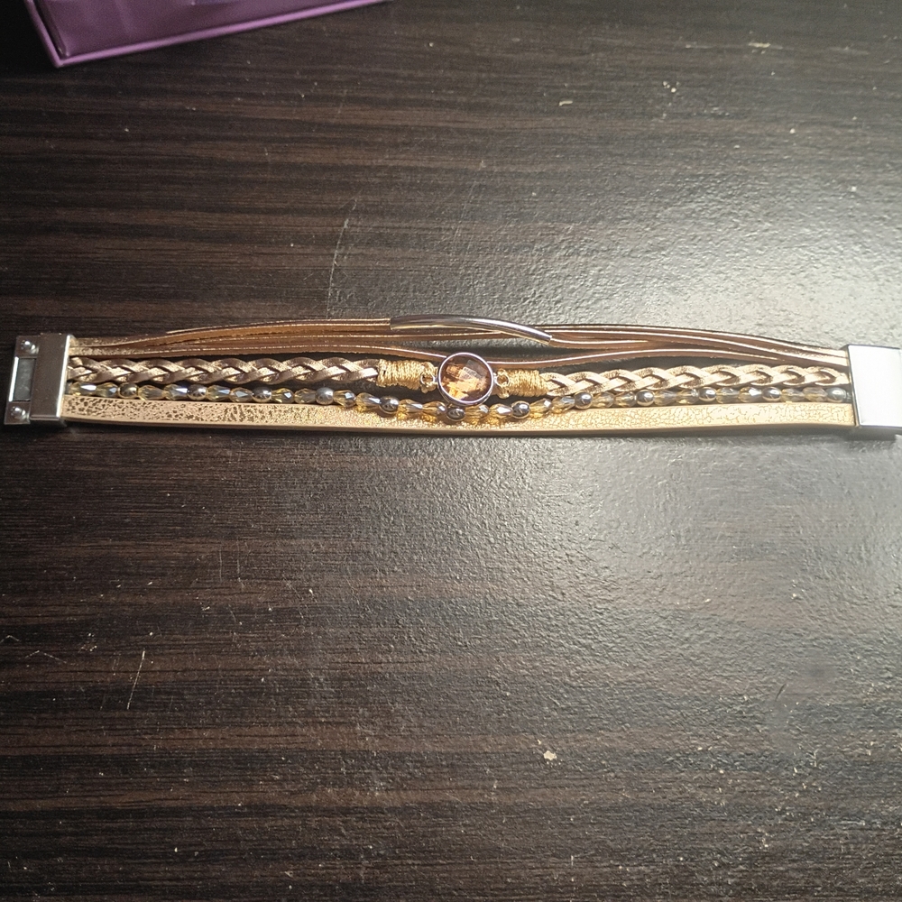 Ryze Warp Chic Gold and Brown Women's Bracelet